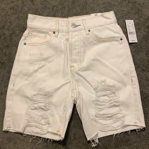 High rise denim boy shorts